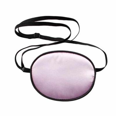 China Anti-wrinkle adjustable pirate silk eye patches black soft and comfortable plain eye mask for kids for sale