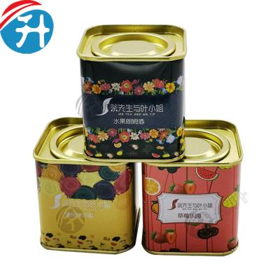 China Personalized Airtight Small Square 45g Flower Tea Storage Metal Box Tins for sale