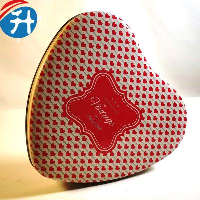 China Heart Shaped Gift Box Metal Chocolate Tin Gift Box With Lid Tall Custom Color Printed Boxes Wholesale. tins of valentines cookie for sale