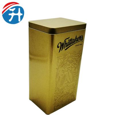 China Food Luxury Embossed Logo Golden Chocolate Printing Jars With PP Insert for sale