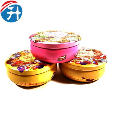 China Round Tin Case Empty Candle Box Cartoon Candle Box for sale