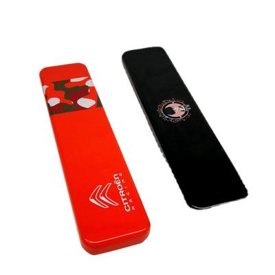 China Pencil Case Metal Black Gift Packing Hinge Lid Customized Pencil Tin for sale