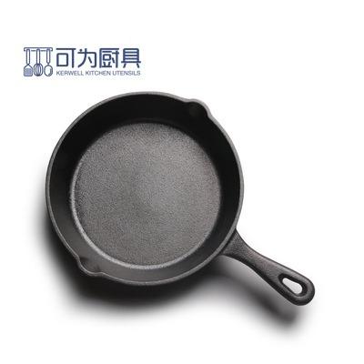 China General use for gas and induction cooker round cast iron cookware with spout no stick pan for sale