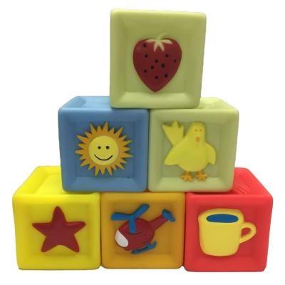 China Assorted PVC Toy Gift Set Educational Baby Cube Squeak Toy Baby Blocks for sale