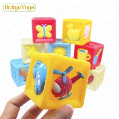 China Sorting Colorful PVC Block Beginner Stacking Soft Cube Blocks Toy for sale