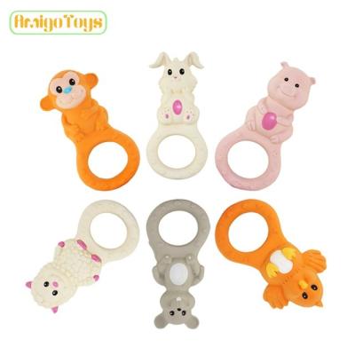 China OEM/ODM Eco-Firendy Available Natural Rubber Toy Latex Teether Toys Baby Ratchets Teether Toys for sale