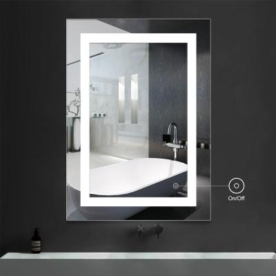 China Illuminated Led 500Mm*700Mm White Luxury Smart Led Mirror Bathrooms Touch Screen Toilet Hotel Vanity Bath Mirror for sale