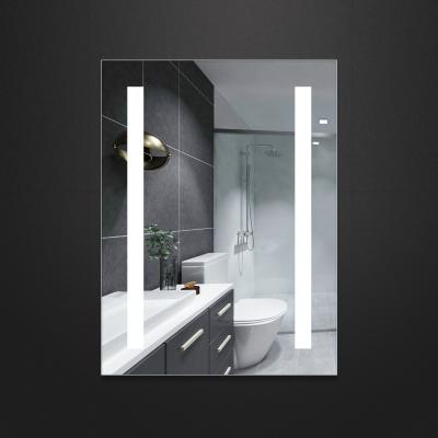 China Magnifying Led Bathroom Mirror Makeup In Square Shape In 45X60Cm Bathroom Led Illuminated Mirror for sale