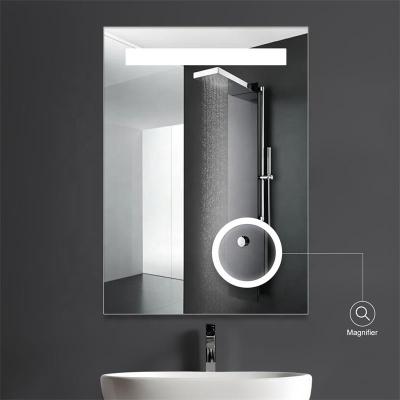 China Bathroom Magnifying Smart Led Mirror With Magnifier Razor Plug For Eu Market Bathroom Mirror For Hotel for sale