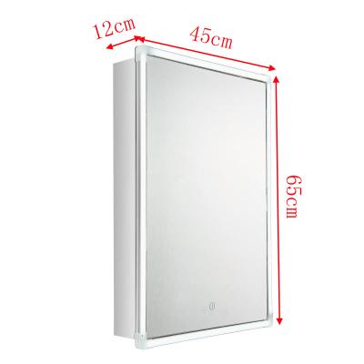 China Modern LED View Mirror Cabinet with Touch Sensor Metal Bathroom Mirror Cabinet Home Furniture for sale