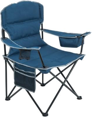 China Modern Folding Camping Chair Lightweight Mesh Back Quad Arm Chair Portable With Heavy Duty Cup Holder for sale