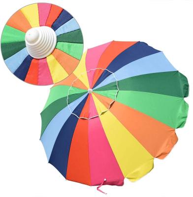 China Modern Fashionable China Outdoor Sun UV Protect Custom Rainbow Beach Umbrella for sale