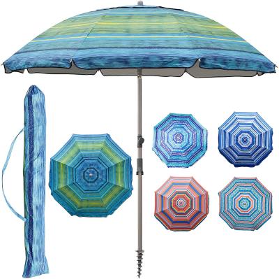 China 7.2' Modern Portable Beach Umbrella with Sand Anchor, Tilt Pole, Carry Bag, Air Vent for sale