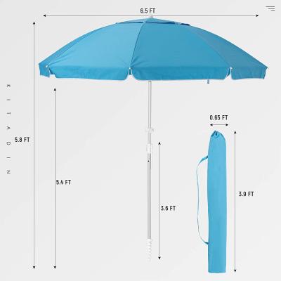 China Modern Portable Outdoor Beach Umbrella Patio Sun Shelter With Sand Anchor for sale