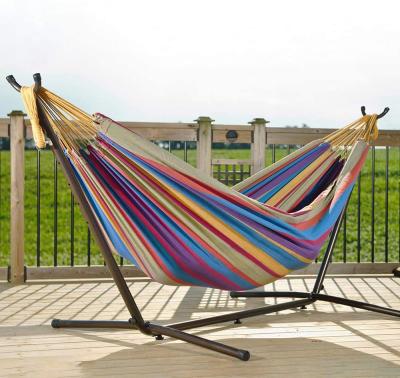 China Modern Double Hammock With Space Saving Steel Stand 450 Pounds Capacity for sale