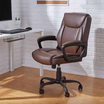 China Extendable Brown Leather Office Chair for sale