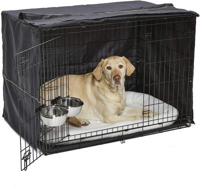 China Dog Crate Cover Breathable - Polyester Pet Kennel Cover Universal Fit 24-48 Inch Yarn for sale