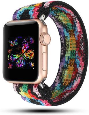 China Fabric Elastic Band Compatible with Apple Watch Bands 38mm 40mm 42mm 44mm, Soft Adjustable Stretch Nylon Solo Loop Bands Replacement W for sale