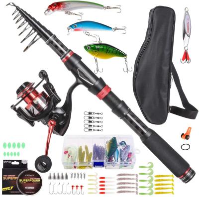 China Outdoor Fishing Rod and Reel Combos Set, Telescopic Fishing Poles with Spinning Reels, Carbon Fiber Fishing Rod for Travel...P for sale