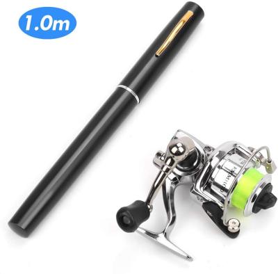 China Outdoor Factory Wholesale Mini Pen Fishing Rod Reel Combo Set Lightweight Telescopic Aluminum for sale