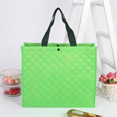 China Custom Handled Logo Grid Style Non Woven Bag With Lamination for sale