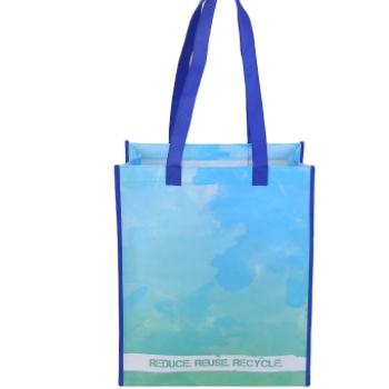 China Handled Recycled PET Stitch Bonded Non Woven Bag With Lamination for sale