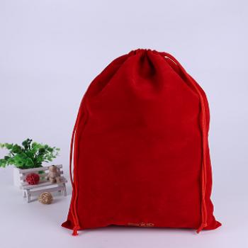 China Waterproof Custom Logo Velvet Pilou Red Drawstring Bag For Gift Jewelry Package for sale