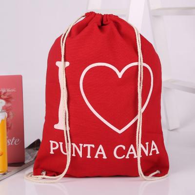 China Gym Anti-theft Sport Carry Shoe With Customized Cotton Canvas Drawstring Back Bag for sale