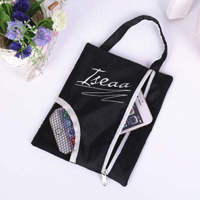 China Polyester Waterproof Black Nylon Stationery Carry Bag Travel Skin Care Phone Storage Pouch Bag Wholesale for sale