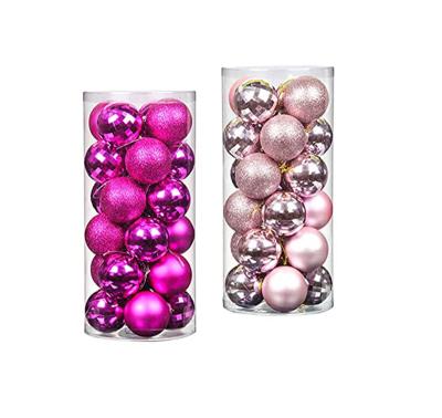 China 2023 Christmas Holiday Free Sample RTS Abnormal Sporadic Purple Pink Christmas Material Christmas Balls Wedding Plastic Christmas Balls for sale