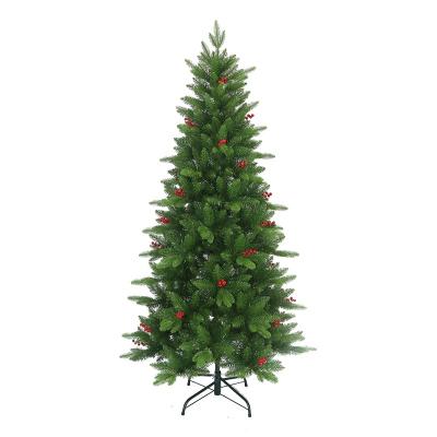 China Mixed Tree Tips 6 Feet PE 2022 High Quality Green PVC POTTED Christmas Tree Unlit 180 cm Mixed New Made Artificial Christmas Tree for sale