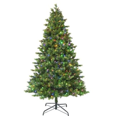 China Mixed Tips 7.5 Feet LED Christmas Tree Top Luxury Full Shape Aritificial Light Pre- PE With Formed CTC National High End Warehouse for sale