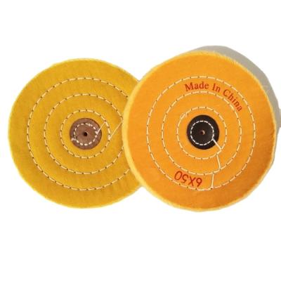 China Customized Disc Cotton Yellow Cloth Polishing Spiral Sewn Buffing Wheels for Polishing for sale