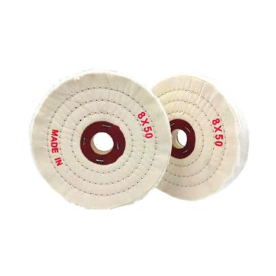 China 4x50 Layers Cotton Cloth Buffing Wheel for Polishing Stainless Steel 8inch Diameter for sale