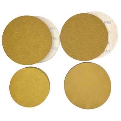 China Sanding Disc 6 Holes Yellow Sandpaper Plate for Customized Furniture Wood Metal Polishing for sale