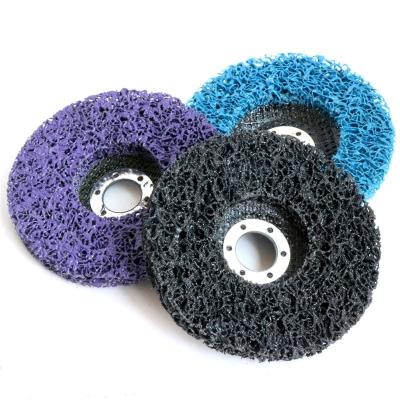 China 4.5 Inch Stripping Wheel 115mm Diameter Purple Black Color Abrasive Cleaning Strip Disc for sale