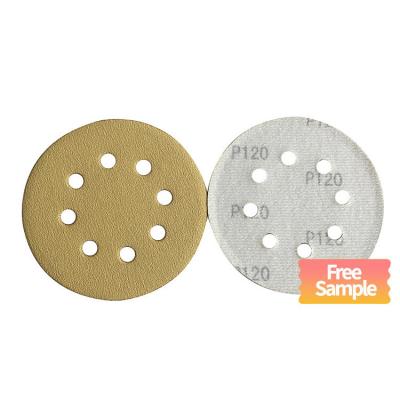 China Customized OBM Support Yellow Sanding Discs for Random Orbit Sander and Glass Material for sale