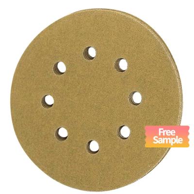 China 5inch Round Sanding Discs for Polishing Yellow Film Abrasive Workpiece for sale