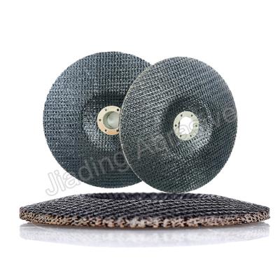 China 7-13 Layers Flap Disc Fiberglass Backing Plate with 90mm Round Shape and 2 Metal Rings for sale