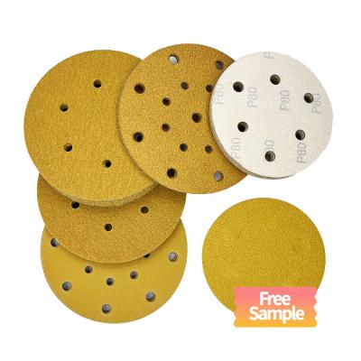 China 8 Hole Dustless Hook Loop Sandpaper Abrasive Waterproof Sanding Disc for Automotive for sale