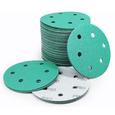 China 5 Inch Sandpaper Green Water Proof Sanding Paper Abrasive for Customized Size for sale