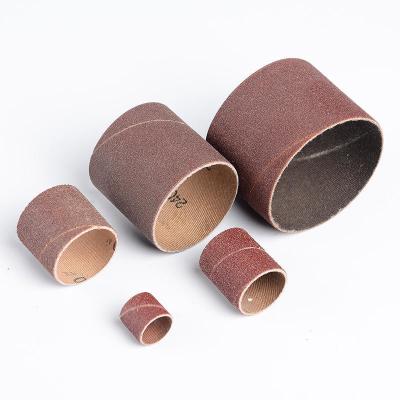 China Red Aluminum Oxide Polishing Sand Paper Spindle Sanding Sleeves Bands for Nail Drill Bits for sale