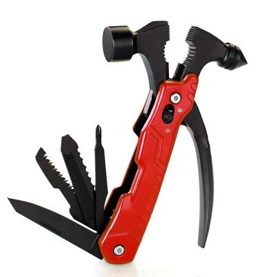 China Logo Service Multitool Camping Accessories with Hammer Knife 12 In 1 Survival Tools for sale