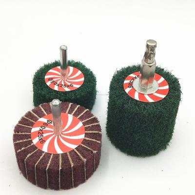 China Non Woven Abrasive Wheel Drill Buffing Attachment Red Green Scouring Pads with 1/4