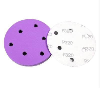 China Professional Purple Ceramic Sanding Disc for Car Body and Putty Polishing 40 800 Grit for sale