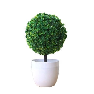 China Artificial Milan Ball Topiary Grass Potted Plants Plant Products Plastic Artificial Tree Home Decoration Bonsai Plants for sale