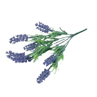 China Party wedding hotel flocking lavender wedding flower simulation running flower decorative flower flocking 7 fork lavender decorative outdoor hotel for sale