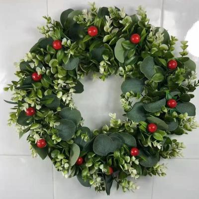 China High Quality Silk+Plastic Eucalyptus Garland Artificial Green Spring White Garland Wedding Door Garlands for sale