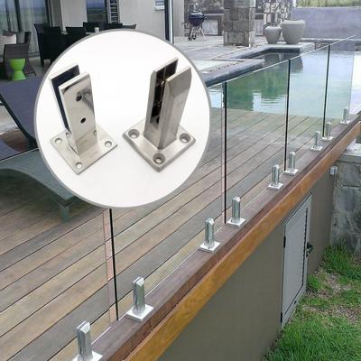 China Long Lift Floor Standing Stainless Steel Spindle Glass Clamp Glass Post For Swimming Pool for sale