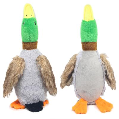 China Stocked New pet toy plush sounding duck dog toy 28cm simulated wild duck pet supplies for sale